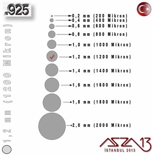 925 Ayar - 1,2 mm (1200 Mikron) - Yuvarlak Gümüş Tel / 1 Metre
