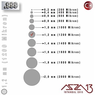 999 Ayar - 1,2 mm (1200 Mikron) - Yuvarlak Gümüş Tel / 1 Metre