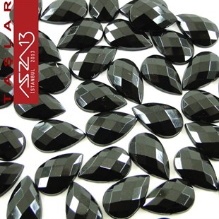 10 Adet 8x13 mm Siyah Renk Damla Akrilik Taş (7,6 gr)