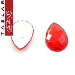 20 Adet 10x14 mm Kırmızı Renk Damla Akrilik Taş (6,6 gr)