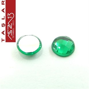 50 Adet 6 mm Yeşil Renk Yuvarlak Akrilik Taş (2,6 gr)