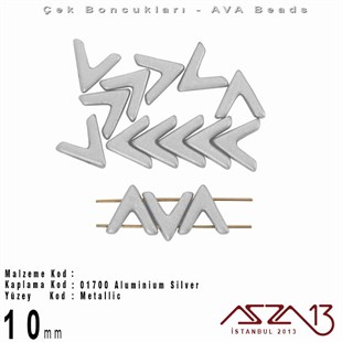 (Ava Beads) 10 mm Aluminium Silver Boncuk / 4 Adet