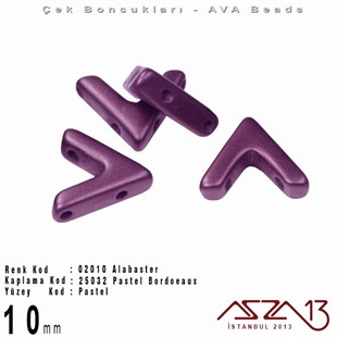 (Ava Beads) 10 mm Alabaster Pastel Bordeaux Boncuk / 4 Adet