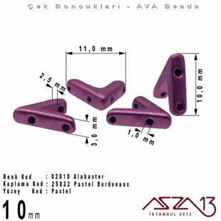 (Ava Beads) 10 mm Alabaster Pastel Bordeaux Boncuk / 4 Adet