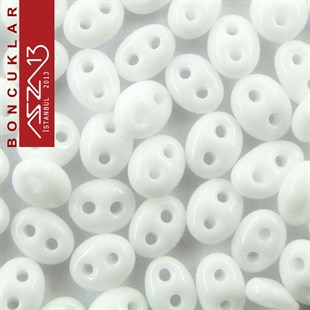 65 Adet 2,5x5 mm Beyaz Renkli Twin Cam Boncuk (3,8 gr)