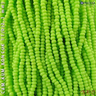 Açık Çimen Yeşili Cam Kum Boncuk 11/0 (2,1 mm) 40 gr