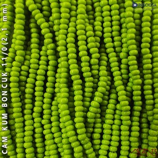Fıstık Yeşili Cam Kum Boncuk 11/0 (2,1 mm) 40 gr