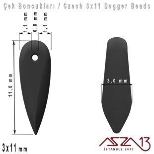Dagger Boncuk - 3x11 mm - 03000* / 24 Adet