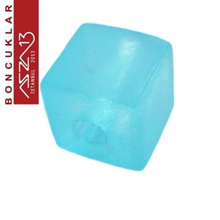 8x8 mm, Epoxy, Mavi Küp Boncuk / Paket İçeriği 10 Adet