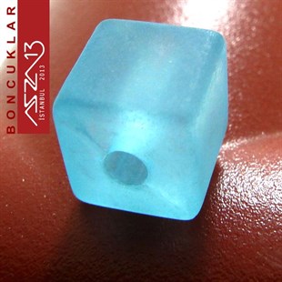 8x8 mm, Epoxy, Mavi Küp Boncuk / Paket İçeriği 10 Adet