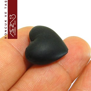 Siyah Silikon 19x20 mm Kalp Boncuk / Paket İçeriği 1 Adet
