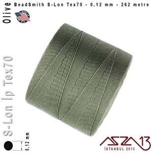 S-Lon Tex70 Micro - Olive - Zeytin - 0,12 mm Kalınlıkta İp / 262 metre