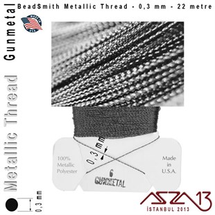 Metalik İp - Gunmetal - Siyah Rodaj - 0,30 mm Kalınlıkta İp / 22 metre