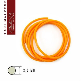 Neon Turuncu 2,00 mm Kauçuk Esnek Kordon / Paket İçeriği 1 m