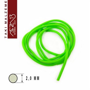 Neon Yeşil 2,00 mm Kauçuk Esnek Kordon / Paket İçeriği 1 m