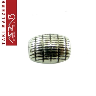 Antik Gümüş Kaplamalı Oval Delikli Boncuk / Paket İçeriği 20 Adet