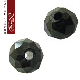 Jet (Siyah) 5x6 mm Opak Kristal Rondela Boncuk / Paket İçeriği 100 Adet