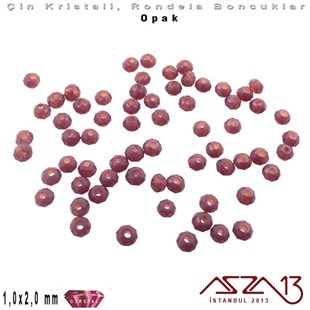 Opak - 1x2 mm - Amethyst - Kristal Rondela Boncuk / 210 Adet