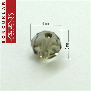 3x4 mm - Kristal - Efektli Kuartz - Rondela Boncuk / 145 Adet