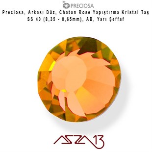 SS40 Chaton Rose (8,4 mm) Altı Düz Yapıştırma Venüs Kristal Taş  / Paket İçeriği 10 Adet