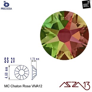 SS20 Chaton Rose (4,7 mm) Altı Düz Yapıştırma Vitrail Medium Kristal Taş  / Paket İçeriği 36 Adet
