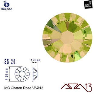 SS20 Chaton Rose (4,7 mm) Altı Düz Yapıştırma Citrine AB Efektli Kristal Taş  / Paket İçeriği 36 Adet