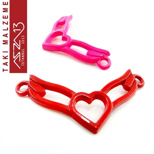 Neon Renk, Çift Kulplu, Kanatlı Kalp Figürü / Paket İçeriği 1 Adet