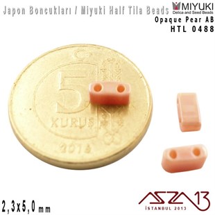 Half Tila Boncuk - Opaque Pear AB - HTL0488 / 48 Adet