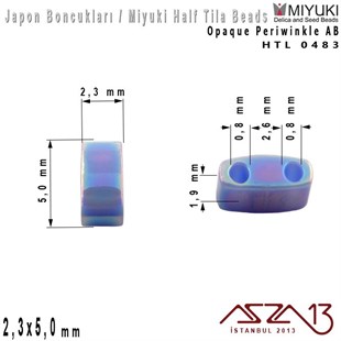 Half Tila Boncuk - Opaque Periwinkle AB - HTL0483 / 48 Adet