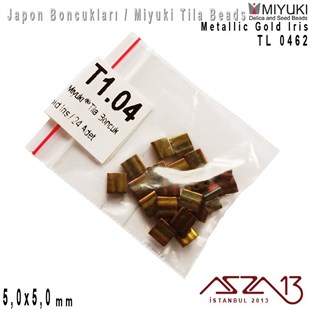 Tila Boncuk - Metallic Gold Iris - TL0462 / 24 Adet
