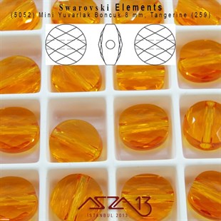 5052 259 (Tangerine) Mini Round Bead (Mini Yuvarlak Boncuk) 8 mm / 4 Adet