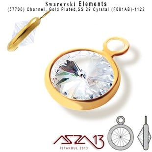57700 F001AB 1122 (AB Crystal) SS 29 Gold Plated Linked / 1 Adet