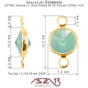 57700 F238 1122 (Chrysol) SS 29 Gold Plated Linked / 1 Adet