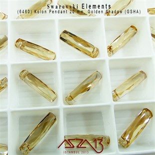 6460 001 GSHA (Crystal Golden Shadow)  Pendant (Gölgeli Altın Kristal Renk, Dikdörtgen Şekilli Uç) 20 mm / Paket İçeriği 1 Adet