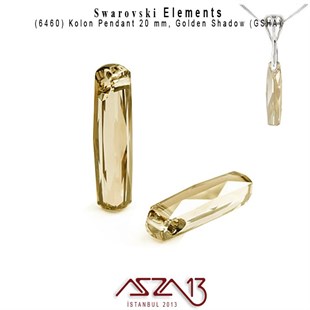 6460 001 GSHA (Crystal Golden Shadow)  Pendant (Gölgeli Altın Kristal Renk, Dikdörtgen Şekilli Uç) 20 mm / Paket İçeriği 1 Adet