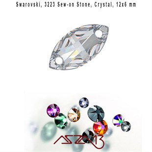 Swarovski 3223 Crystal (Sew-on Stone) 12x6 mm Kristal DikmeTaş
