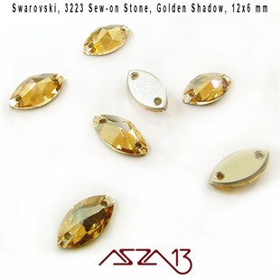 Swarovski 3223 Golden Shadow (Sew-on Stone) 12x6 mm Kristal DikmeTaş