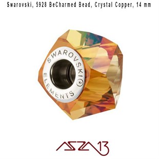 Swarovski 5928 Crystal Copper (BeCharmed Helix Bead) 14 mm Pave