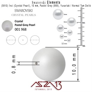 5810-968 Crystal Pastel Grey Pearl 10 mm (İnci) / 315 Adet