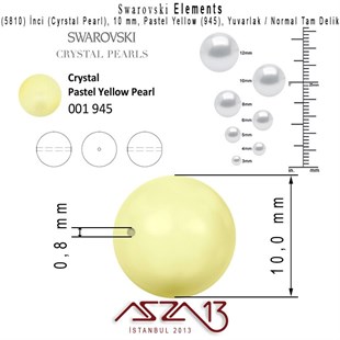 5810-945 Crystal Pastel Yellow Pearl 10 mm (İnci) / 15 Adet