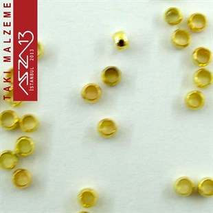 Altın Kaplamalı 2,5 mm Kapalı Boncuk Bit / Paket İçeriği 10 Gr