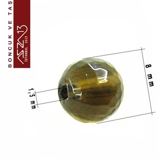 15 Adet / 8 mm, Fasetli Yuvarlak Kuartz (Quartz)